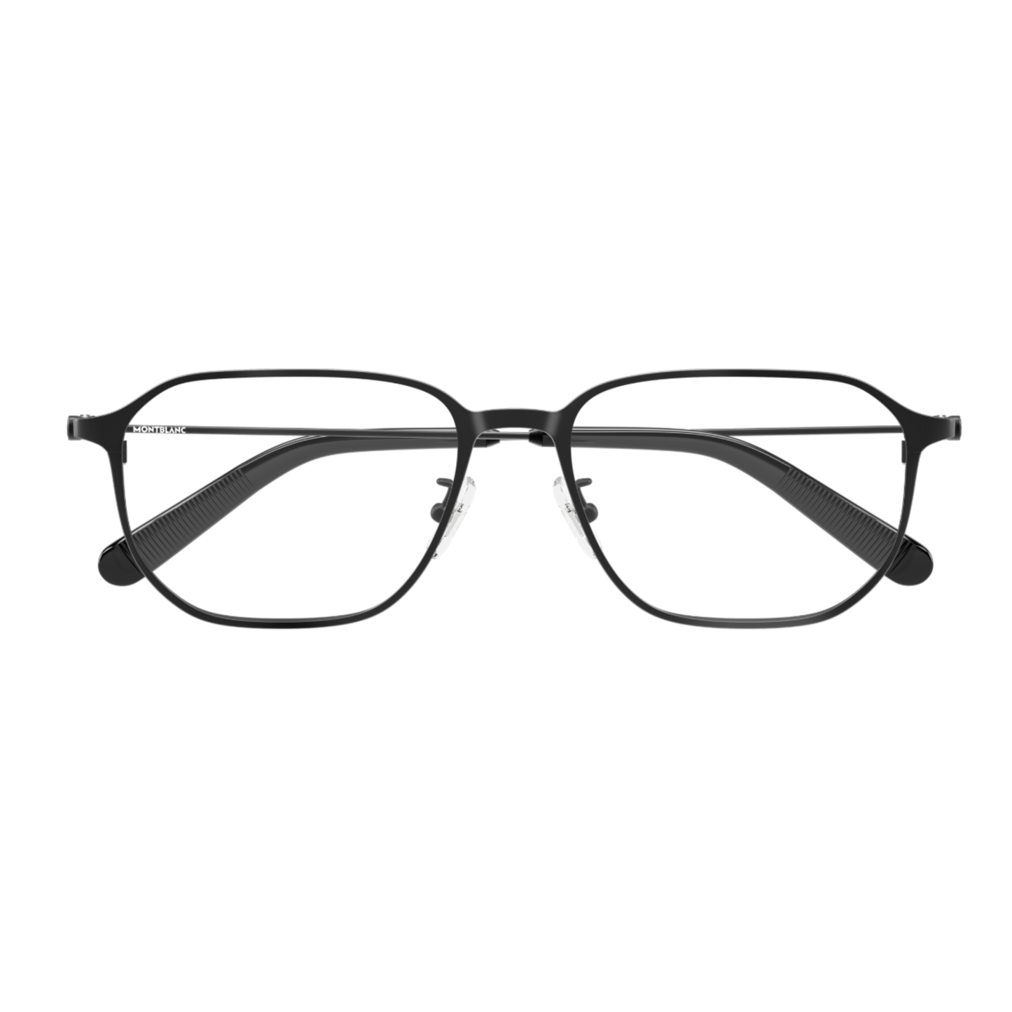 Mont Blanc men's metal geometric full-rim optical frame front view