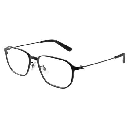 Mont Blanc men's metal geometric full-rim optical frame side view