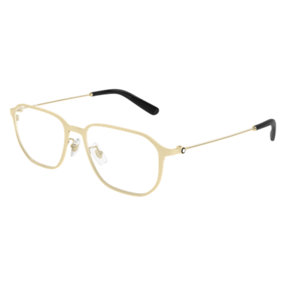 Mont Blanc men's metal geometric full-rim optical frame side view