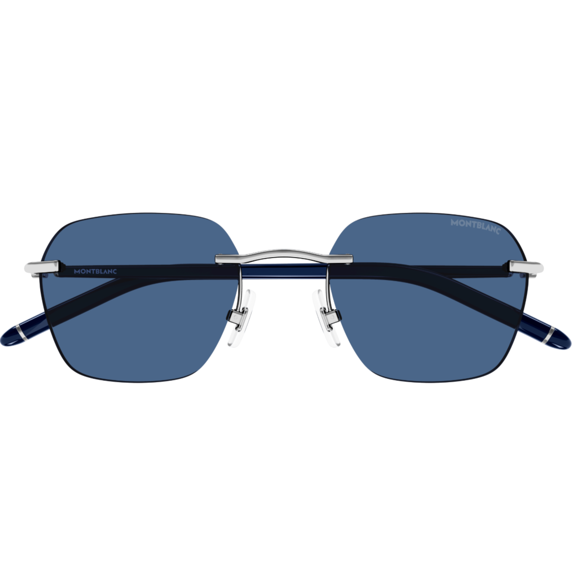 Mont Blanc unisex metal square rimless sunglasses front view