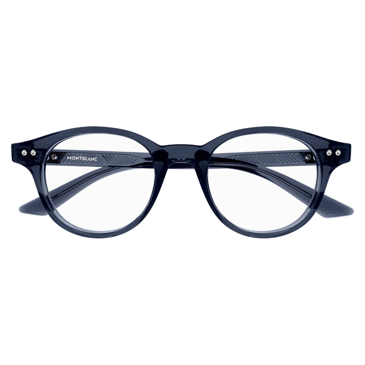 Montblanc MB0255O men's round acetate full-rim optical frame front view
Copy alt text
