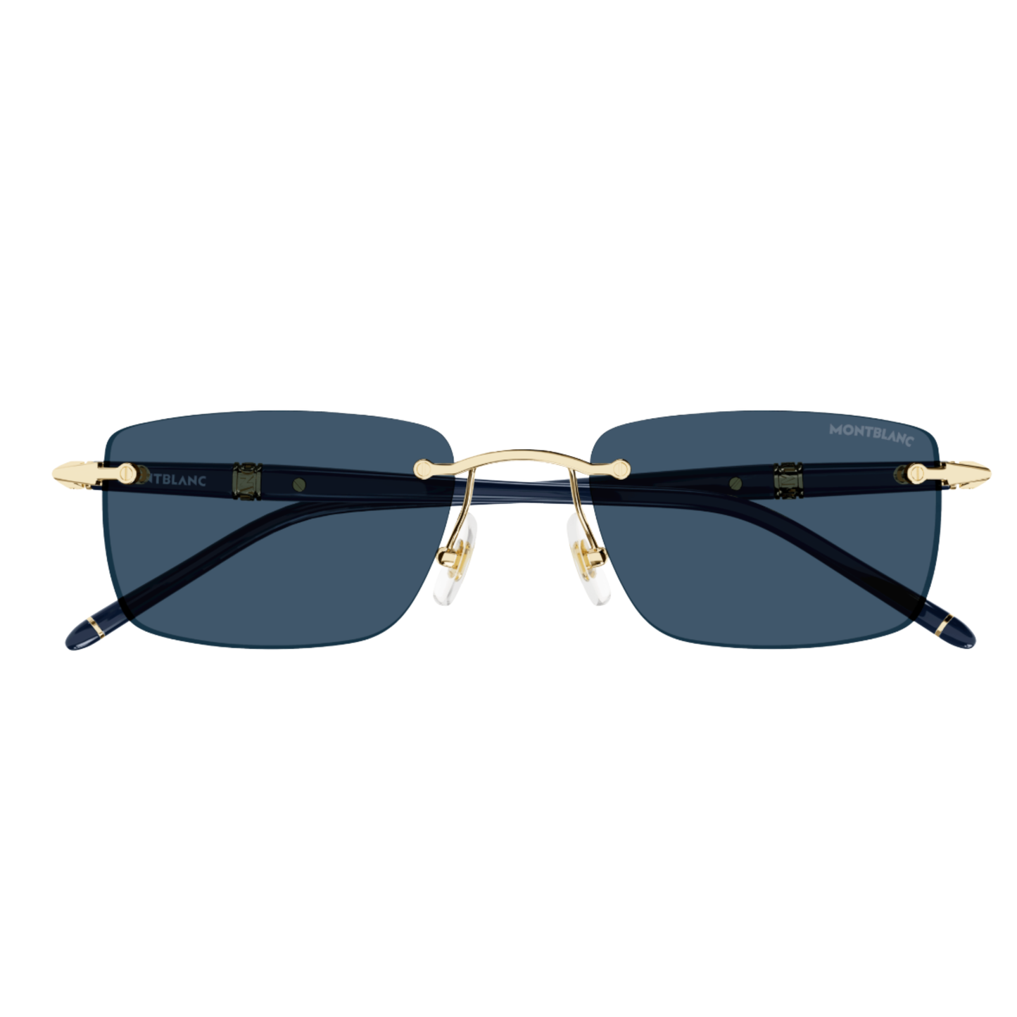 Montblanc MB0344S unisex rimless rectangle metal luxury sunglasses
