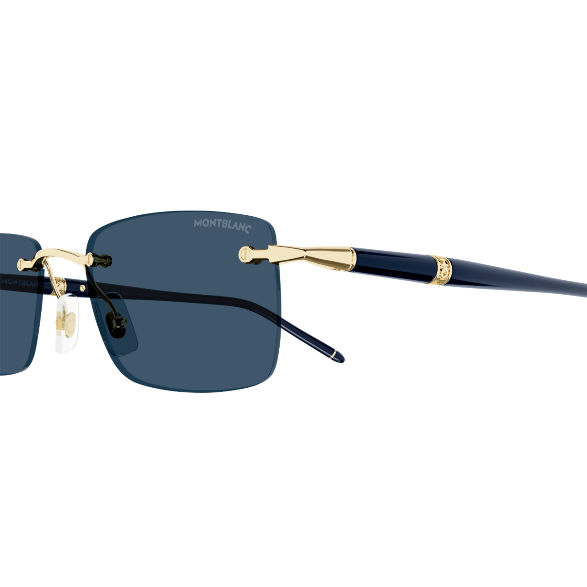 Montblanc MB0344S unisex rimless rectangle metal luxury sunglasses