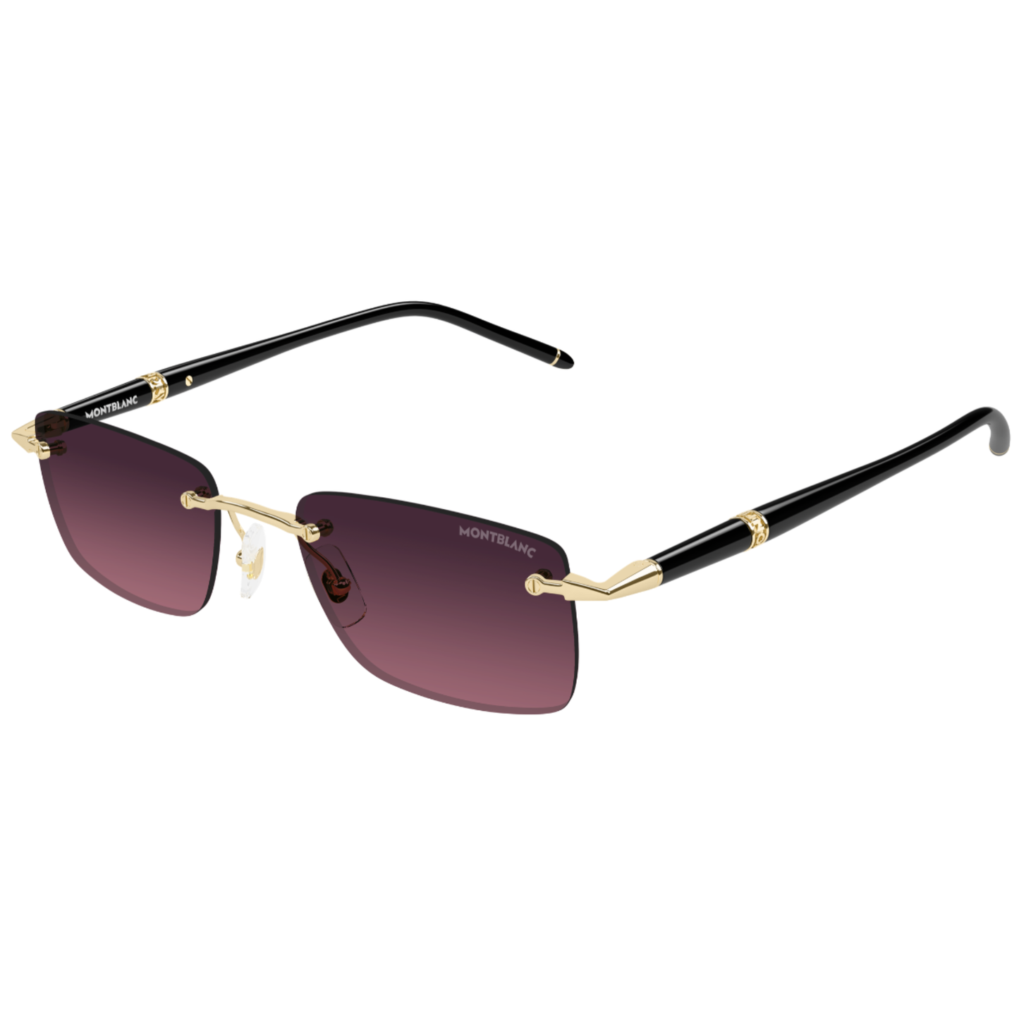 Montblanc MB0344S unisex rimless rectangle metal luxury sunglasses
