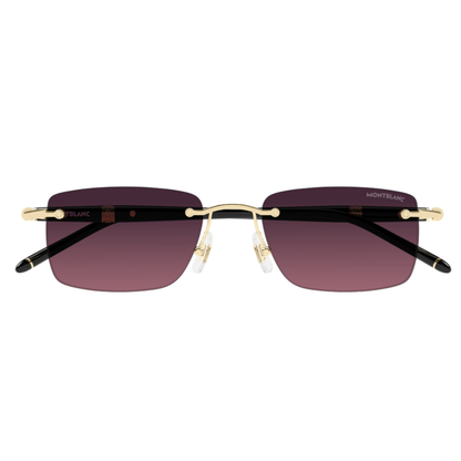 Montblanc MB0344S unisex rimless rectangle metal luxury sunglasses