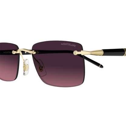 Montblanc MB0344S unisex rimless rectangle metal luxury sunglasses