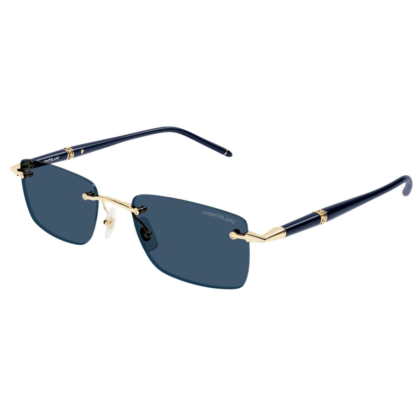 Montblanc MB0344S unisex rimless rectangle metal luxury sunglasses