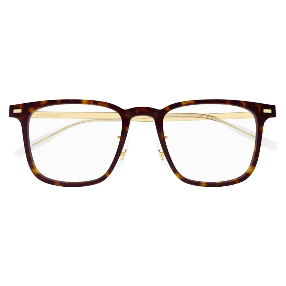 Montblanc MB0395ON men's square full-rim optical frame front view with injected front and metal temples