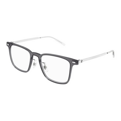 Montblanc MB0395ON men's square injected-front and metal-temple optical frame three-quarter view