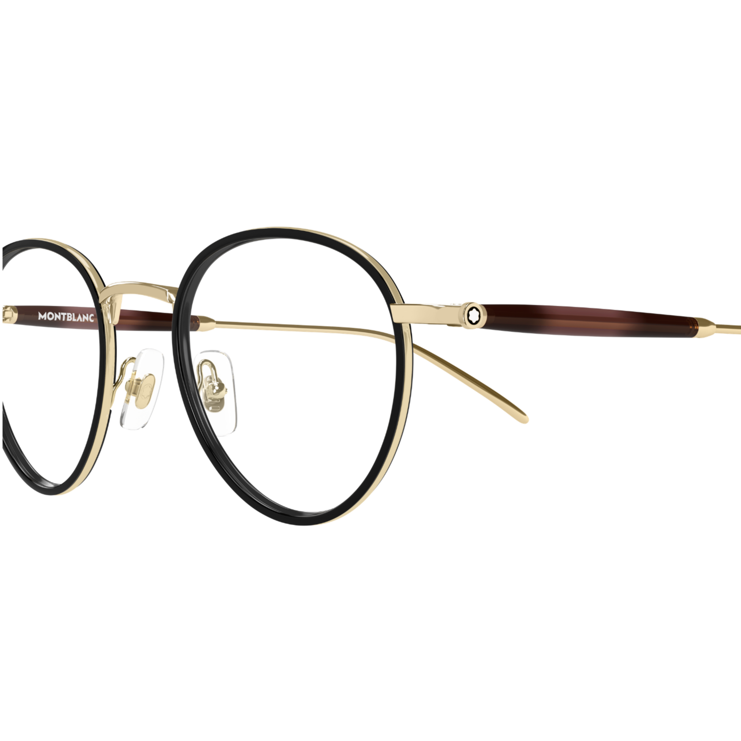 Montblanc MB0442O men's round metal optical frame with premium luxury styling