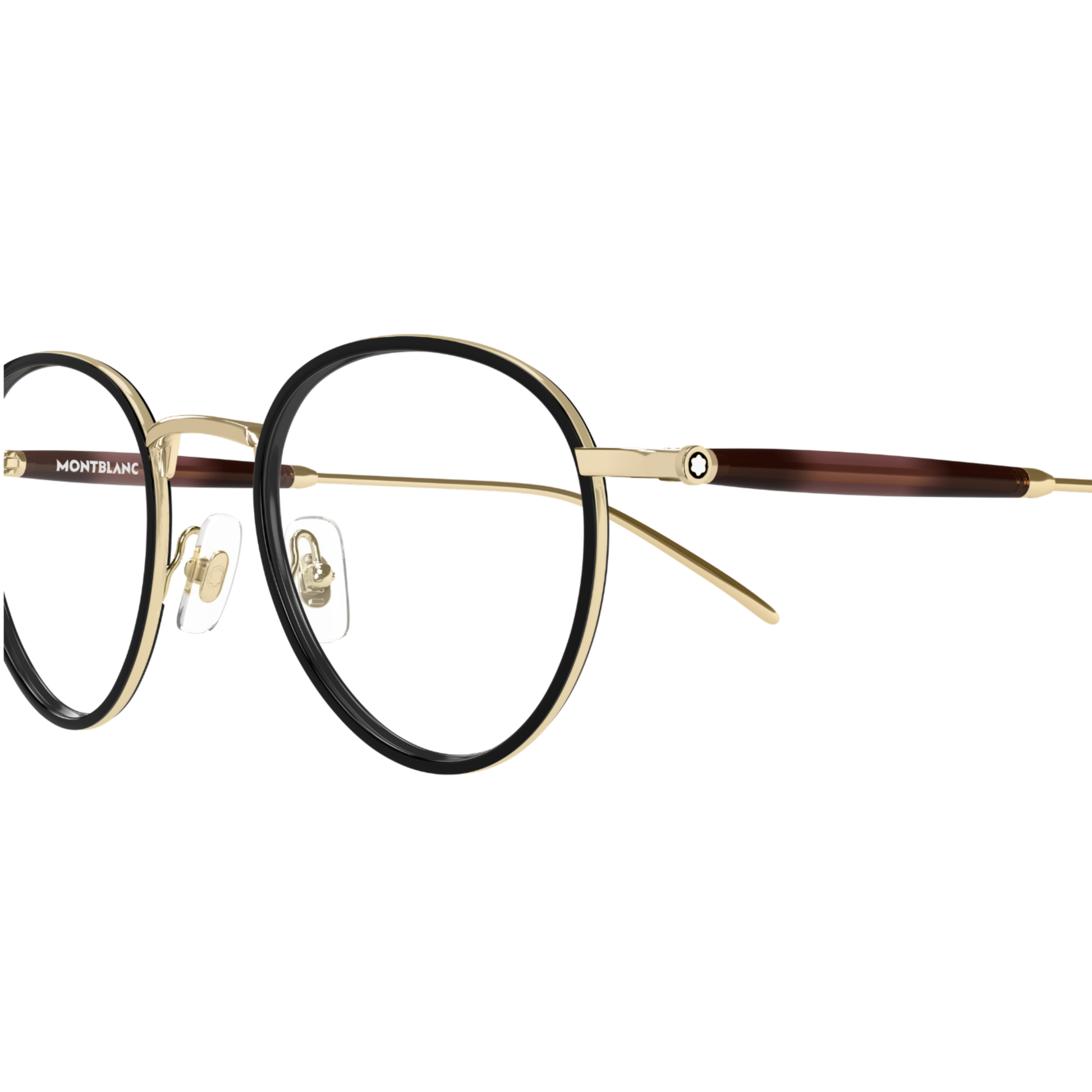 Montblanc MB0442O men's round metal optical frame with premium luxury styling