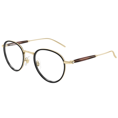 Montblanc MB0442O men's round metal optical frame with premium luxury styling