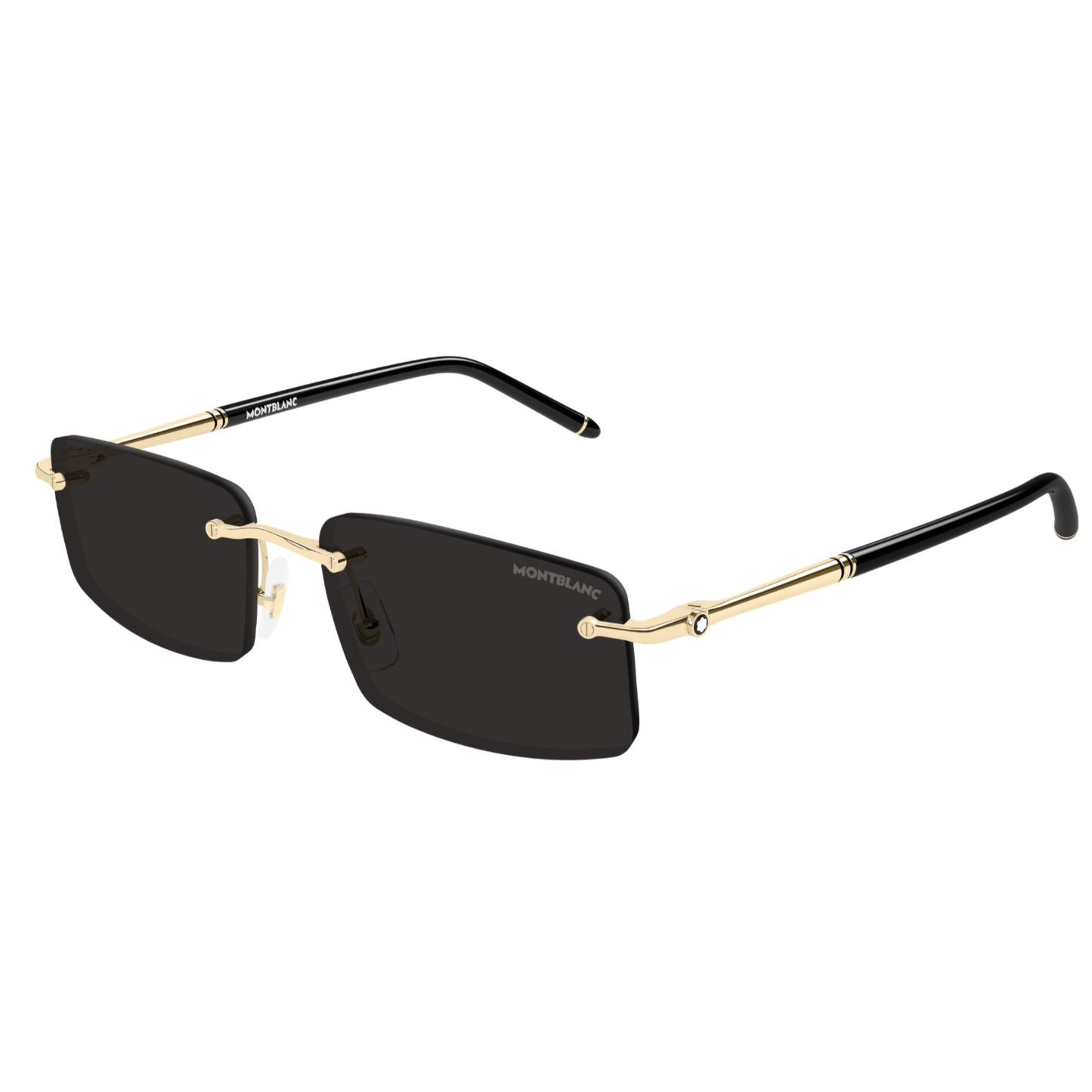 Montblanc MB0443S Black Sunglasses front view rectangle acetate eyewear