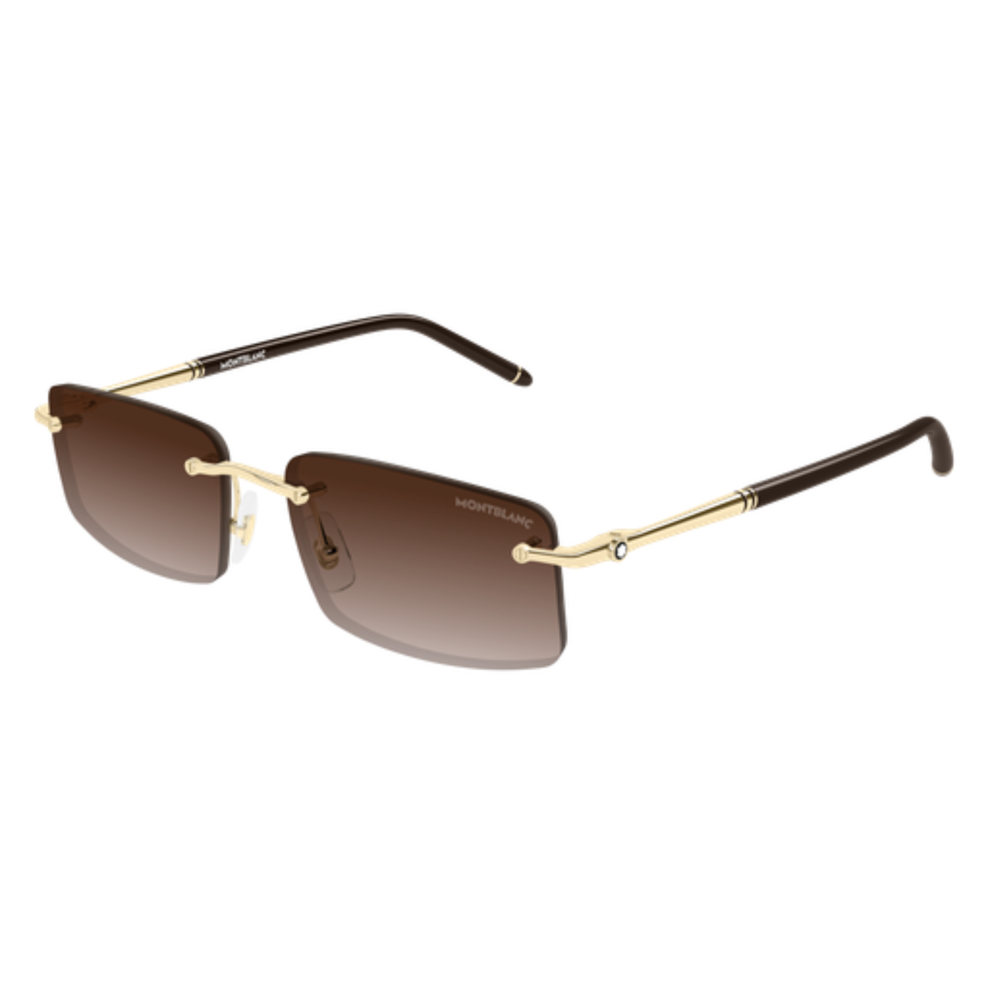 Montblanc MB0443S Black Sunglasses front view rectangle acetate eyewear