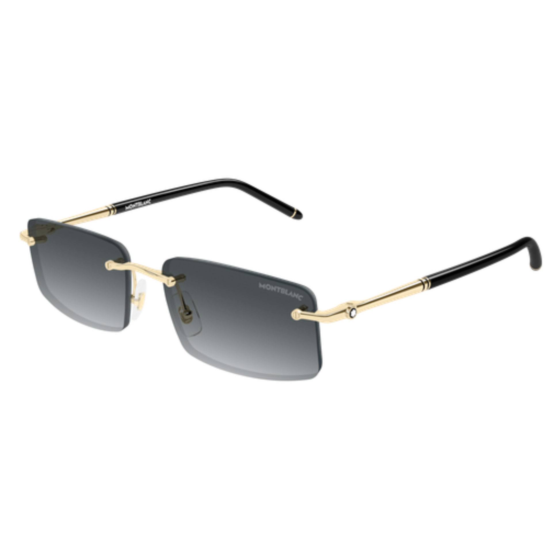 Montblanc MB0443S Black Sunglasses front view rectangle acetate eyewear