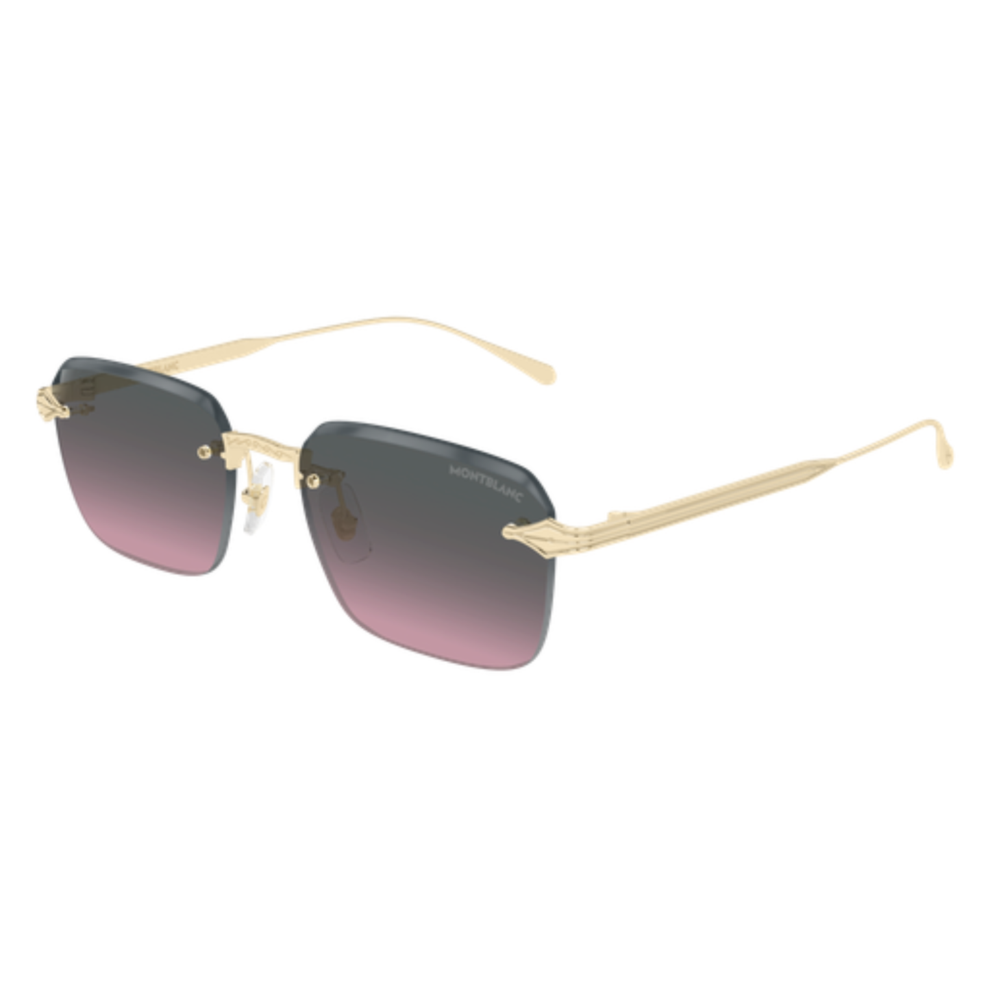 Montblanc MB0456S Unisex Rimless Metal Sunglasses