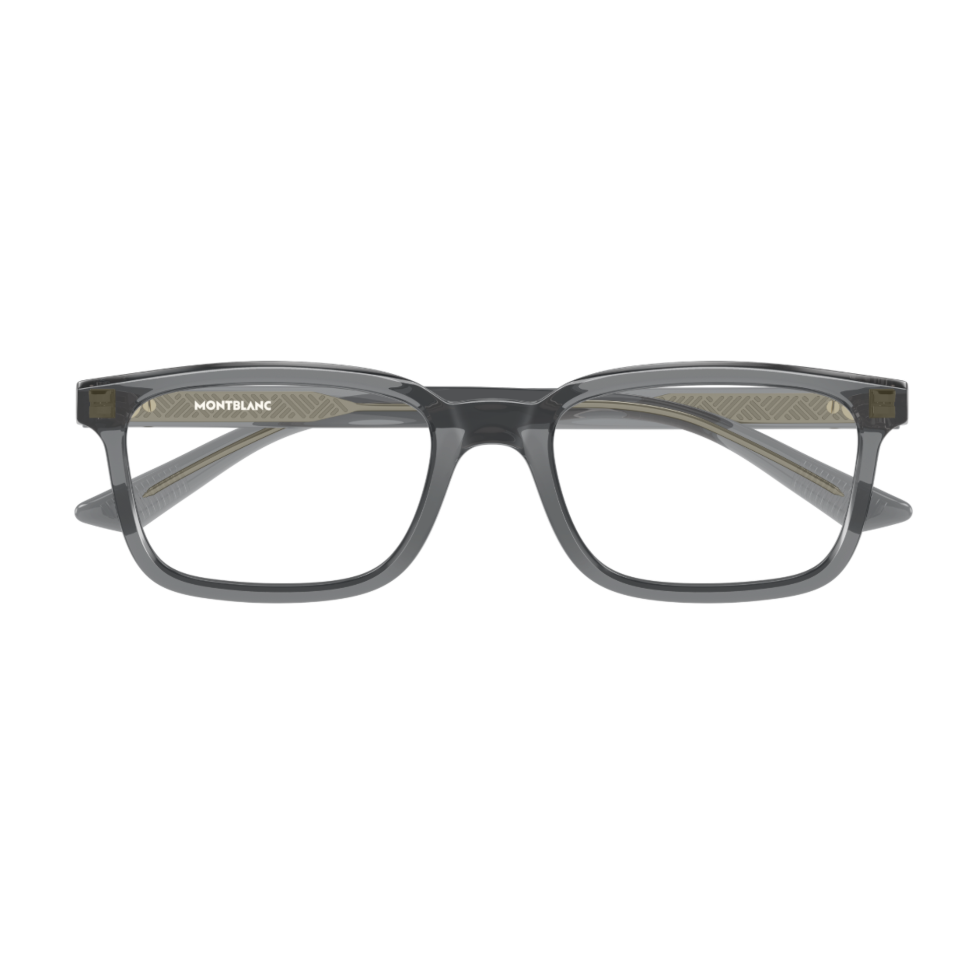 Montblanc MB0458O  rectangle optical frame side profile showing temple detailing