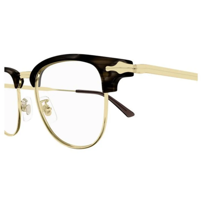 Montblanc unisex metal Clubmaster rectangular optical frame three quarter view
