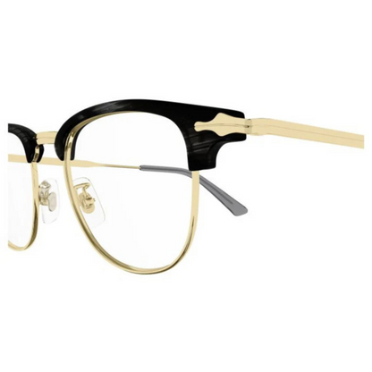 Montblanc unisex metal Clubmaster rectangular optical frame three quarter view