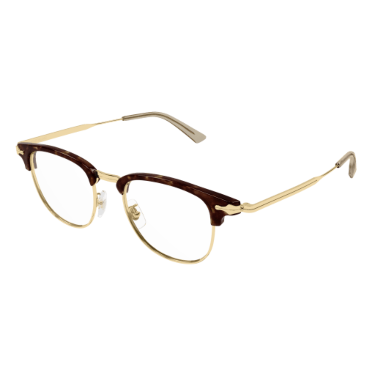Montblanc unisex metal Clubmaster optical frame side temple profile