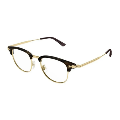 Montblanc unisex metal Clubmaster optical frame side temple profile