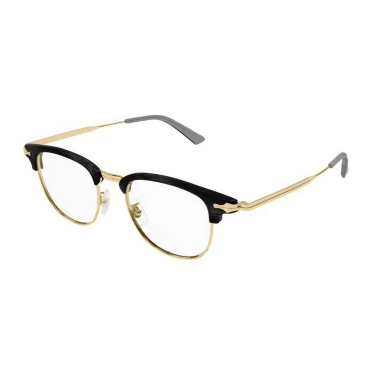 Montblanc unisex metal Clubmaster optical frame side temple profile