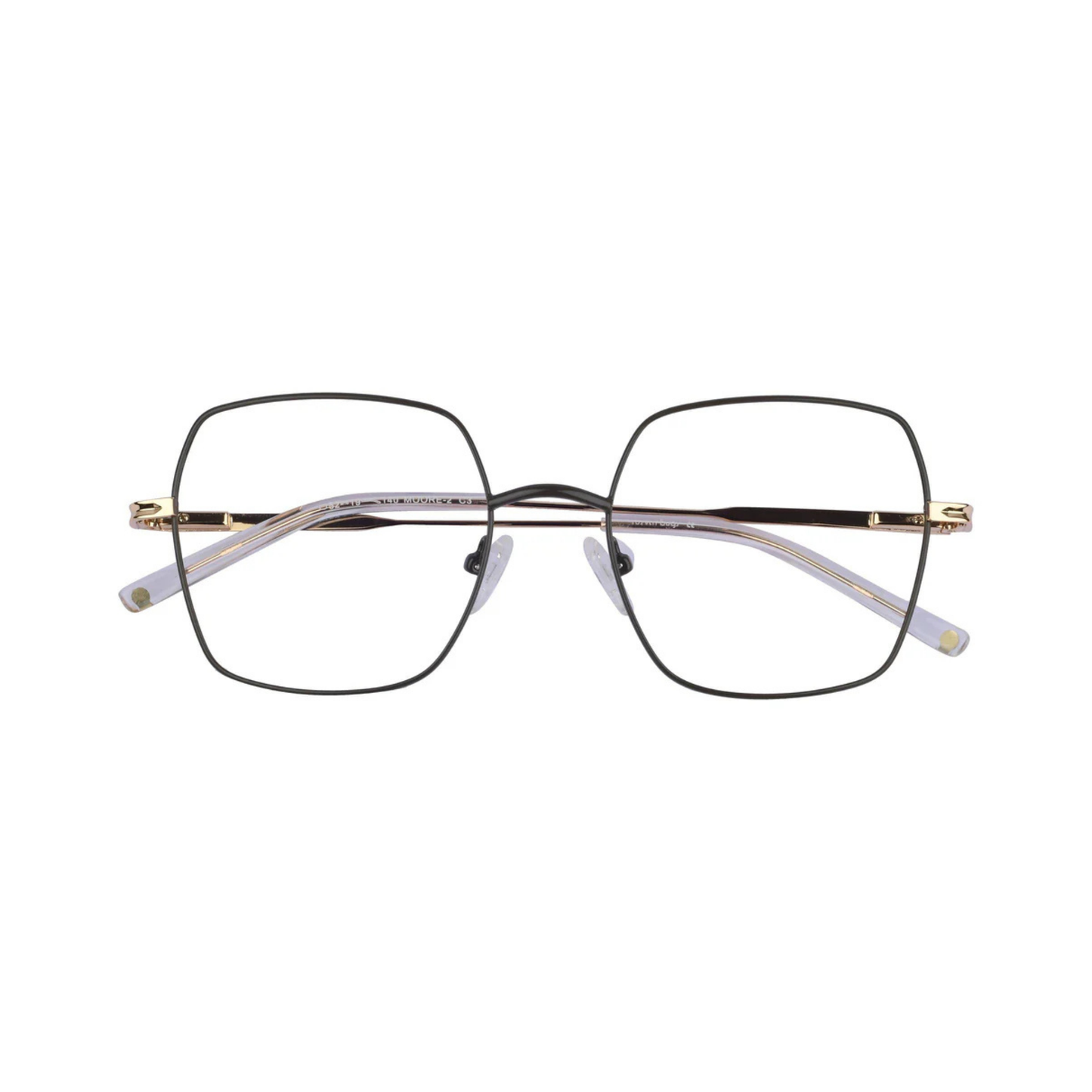  Moore 2 Olive Green/C3 designer rectangular optical frame with lightweight full-rim construction and modern everyday eyewear styling.