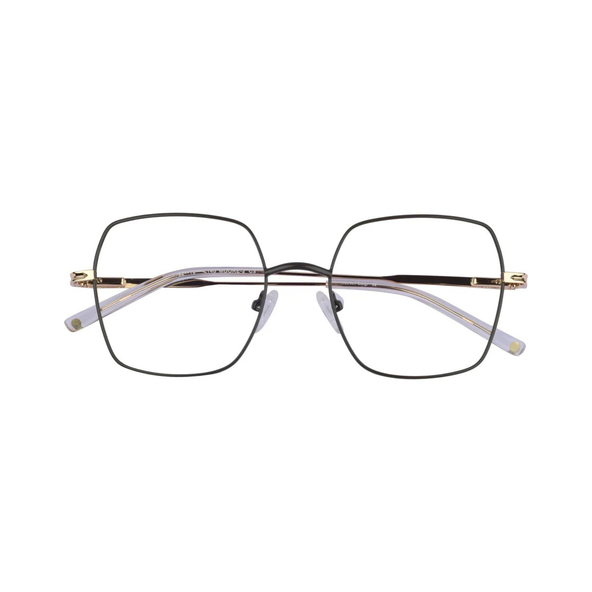 Moore 2 Olive Green/C3 designer rectangular optical frame with lightweight full-rim construction and modern everyday eyewear styling.
