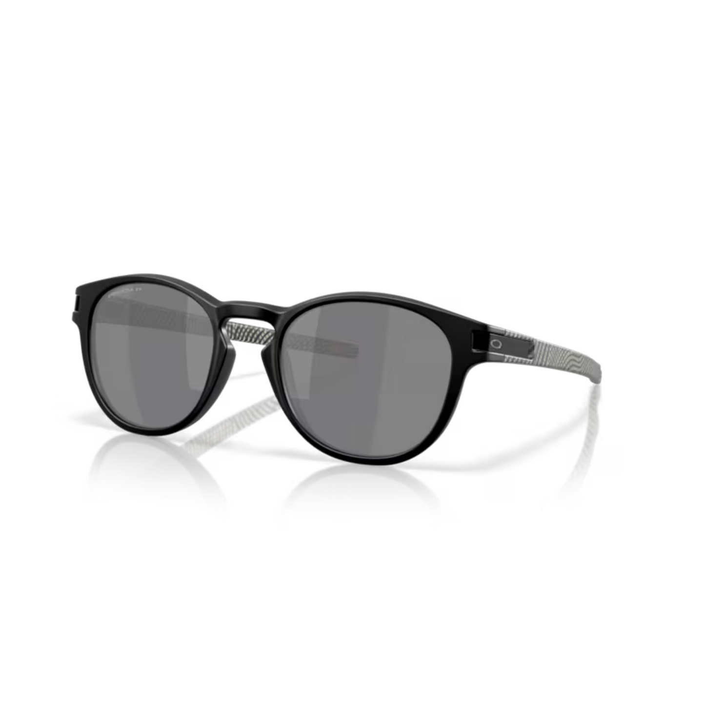 Oakley OO9265 MatteBlack74 Latch lifestyle sunglasses with lightweight O Matter frame and modern round-inspired styling.
