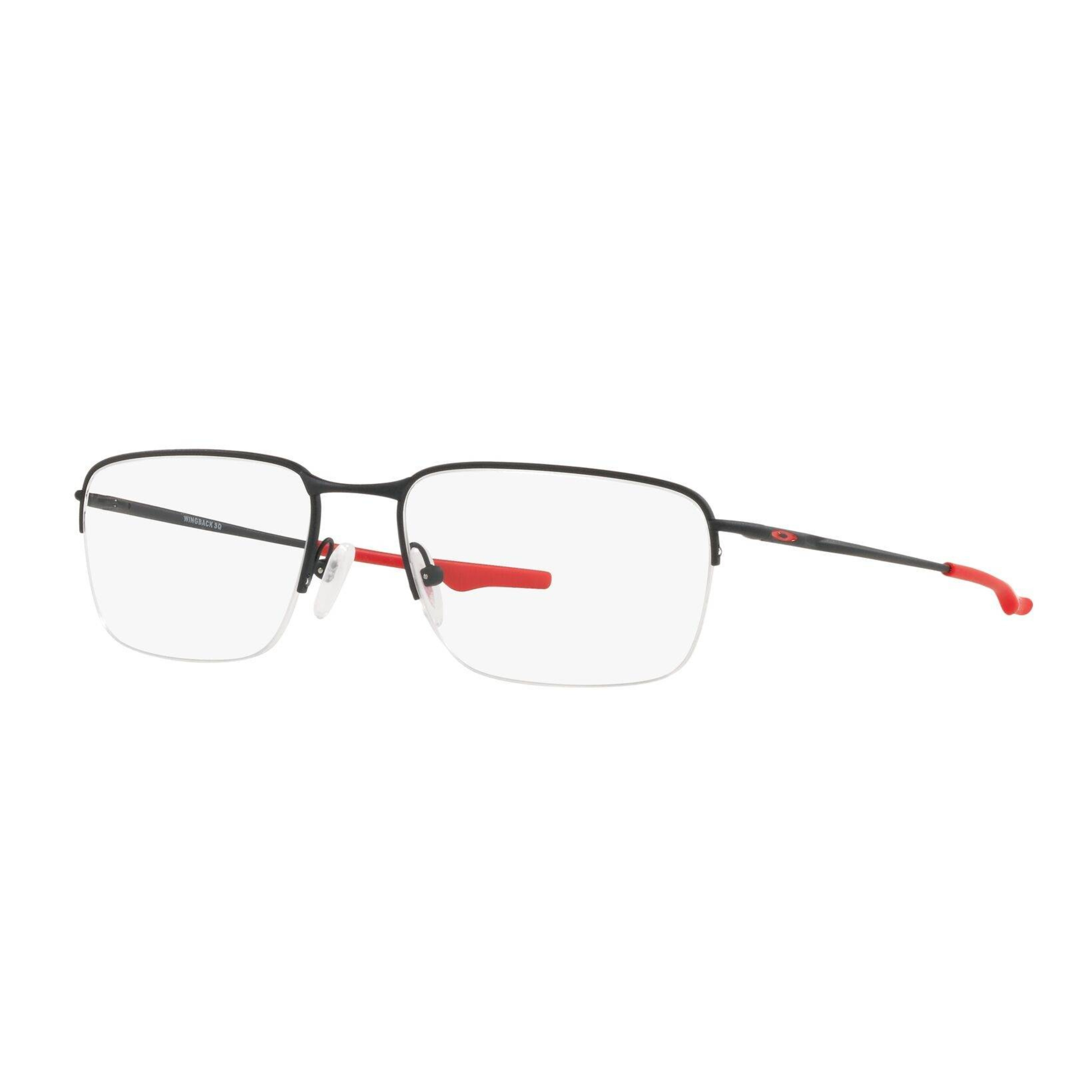 Oakley OX5148 Wingback SQ titanium optical frame featuring a lightweight full-rim Rectangle design for prescription lenses. Angle View 