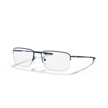 Oakley OX5148 Wingback SQ titanium optical frame featuring a lightweight full-rim Rectangle design for prescription lenses. Angle View 