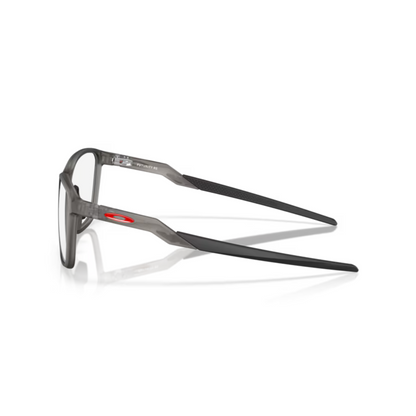 Oakley OX8186 Smoke Grey/02 Futurity sporty square eyeglasses with lightweight full-rim O Matter frame and athletic everyday styling.