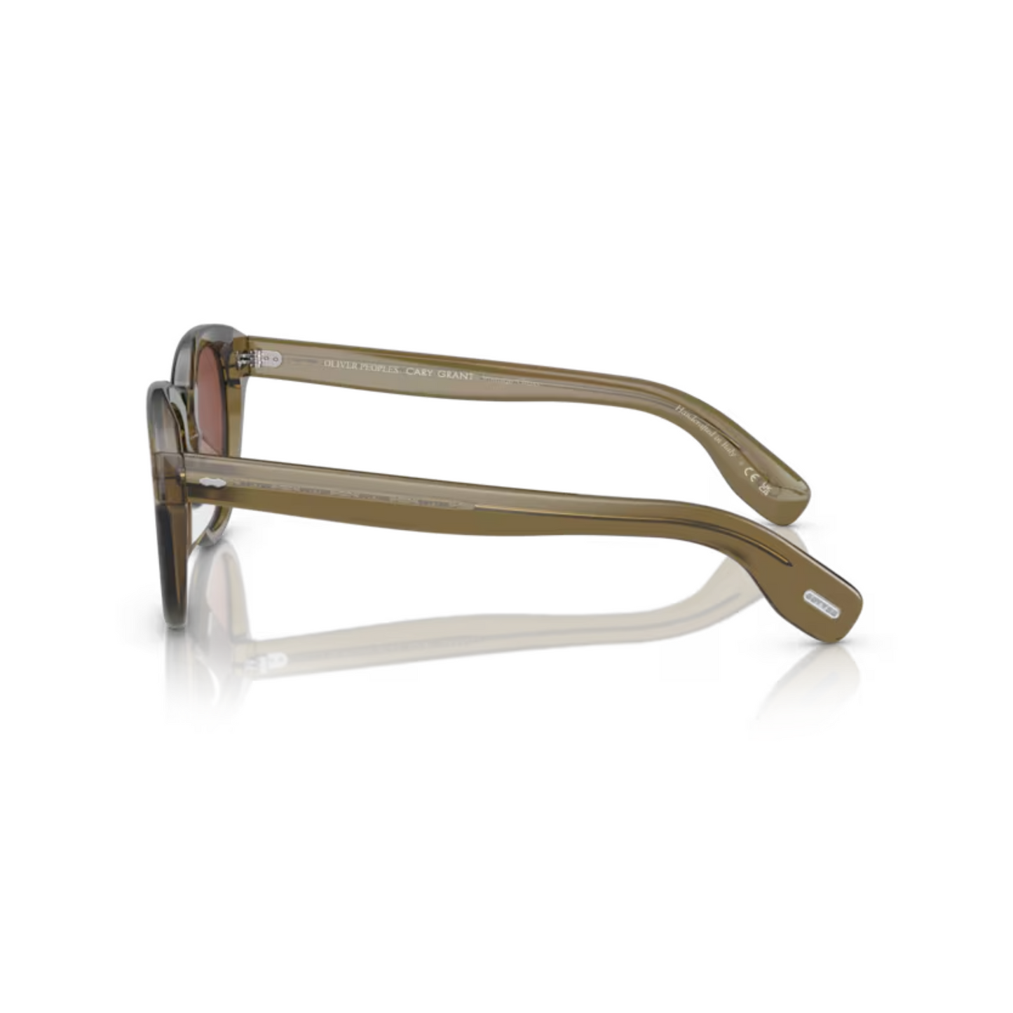Oliver Peoples Dusty Olive Round Acetate Sunglasses With Rosewood Lenses