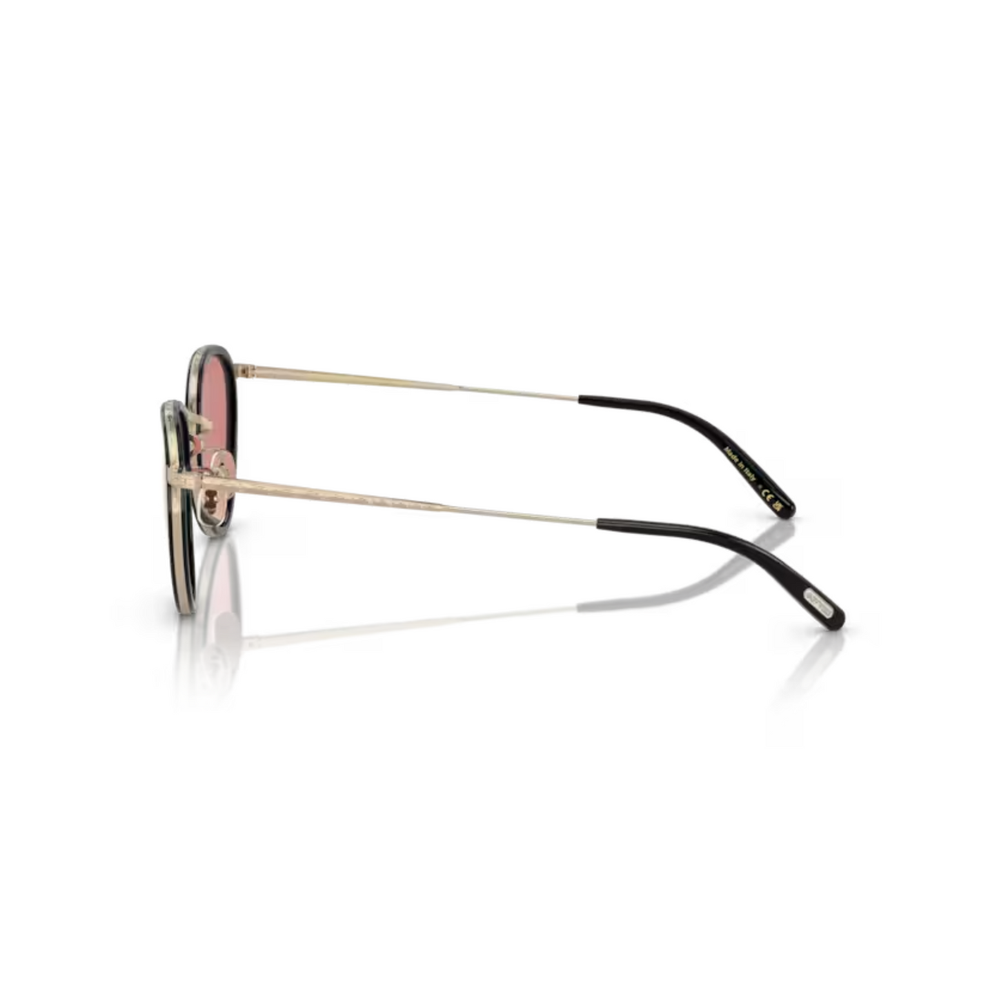Oliver Peoples OV1104S Black Gold Oval Sunglasses With Magenta Photochromic Lenses