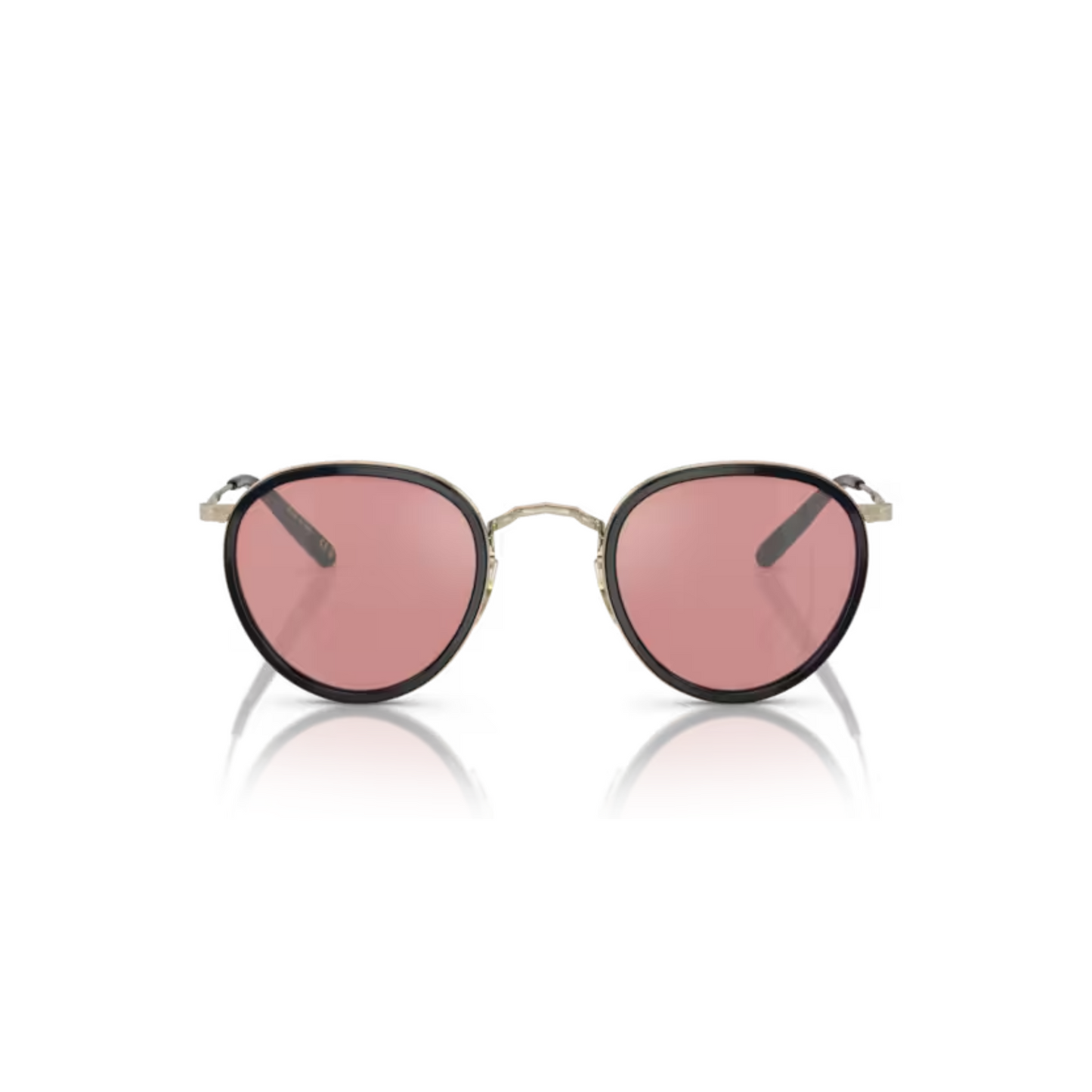 Oliver Peoples OV1104S Black Gold Oval Sunglasses With Magenta Photochromic Lenses