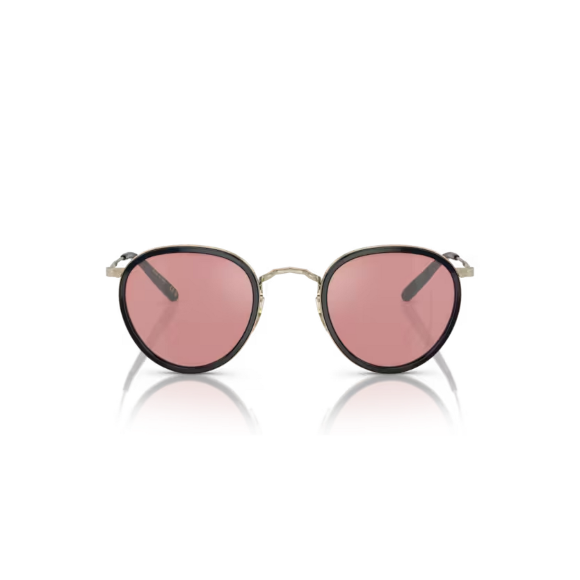 Oliver Peoples OV1104S Black Gold Oval Sunglasses With Magenta Photochromic Lenses