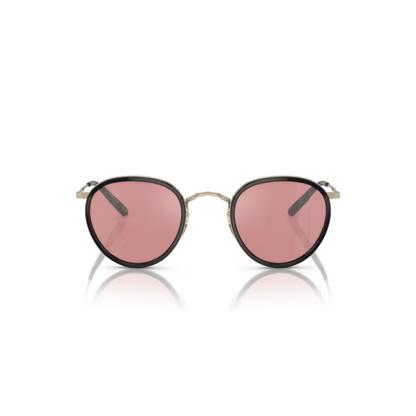 Oliver Peoples OV1104S Black Gold Oval Sunglasses With Magenta Photochromic Lenses