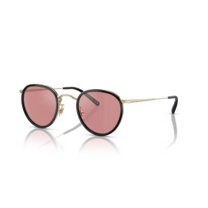 Oliver Peoples OV1104S Black Gold Oval Sunglasses With Magenta Photochromic Lenses