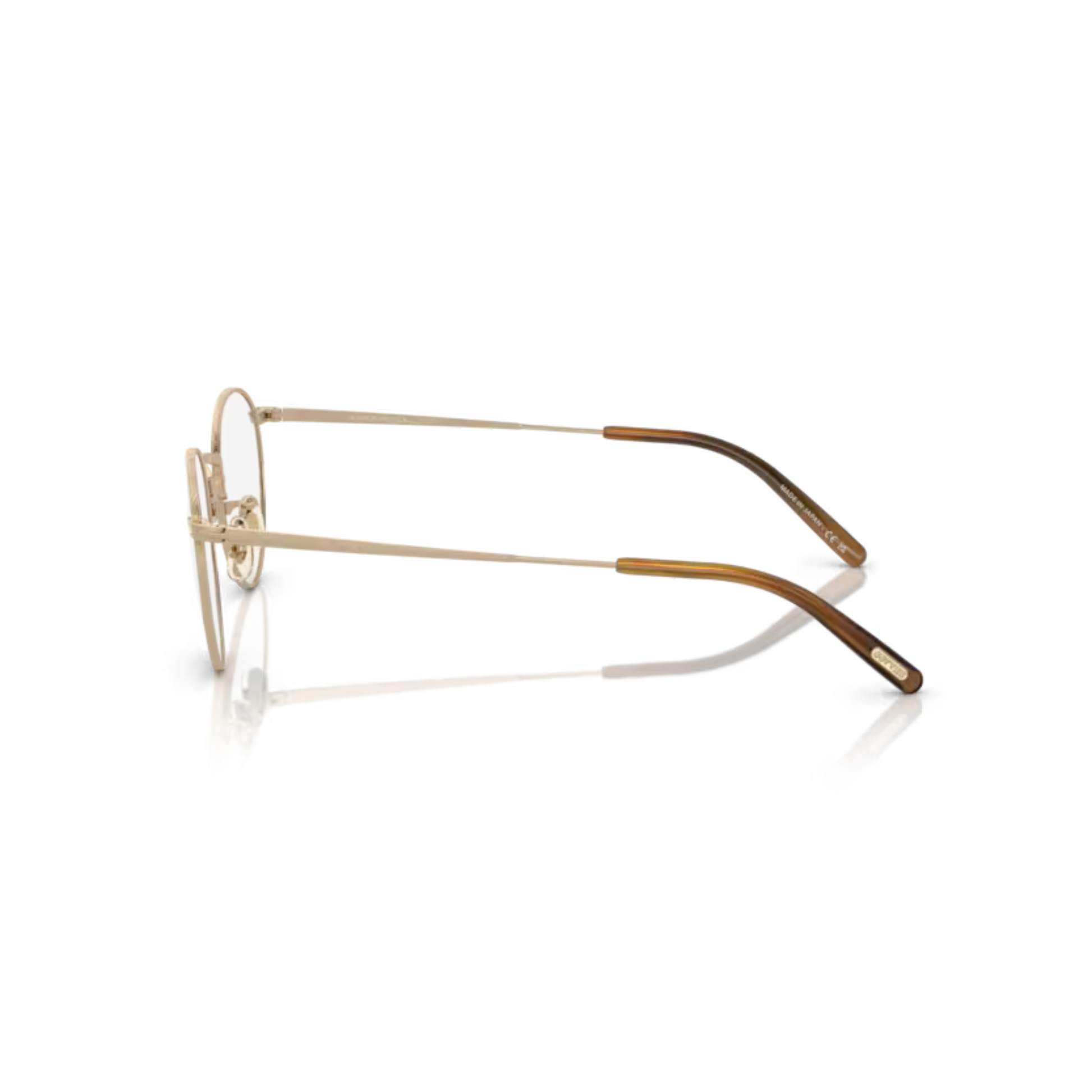 Oliver Peoples OV1330T Gold Brown Round Titanium Optical Eyeglasses Frame