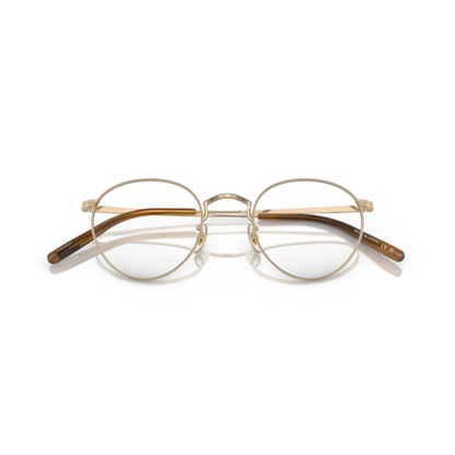 Oliver Peoples OV1330T Gold Brown Round Titanium Optical Eyeglasses Frame
