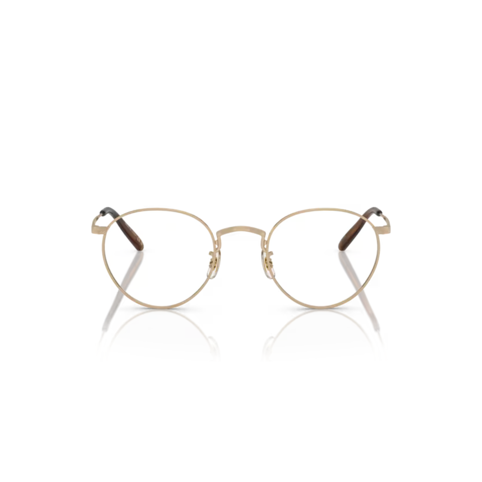 Oliver Peoples OV1330T Gold Brown Round Titanium Optical Eyeglasses Frame