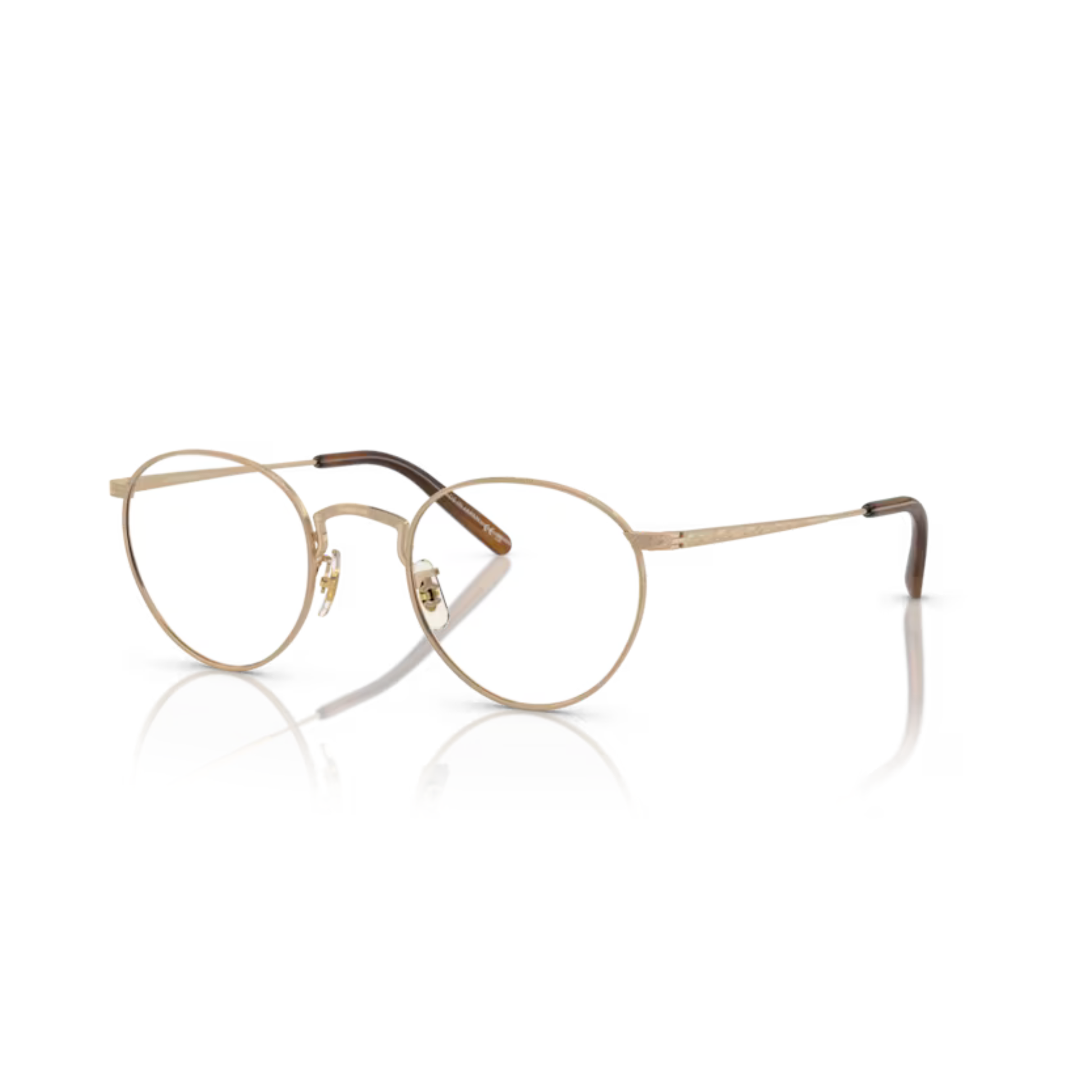 Oliver Peoples OV1330T Gold Brown Round Titanium Optical Eyeglasses Frame