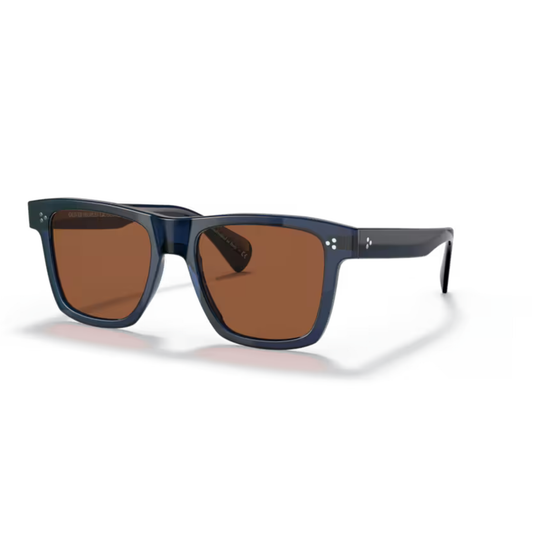 Oliver Peoples OV5444SU Denim Blue Square Acetate Sunglasses With Brown Lenses