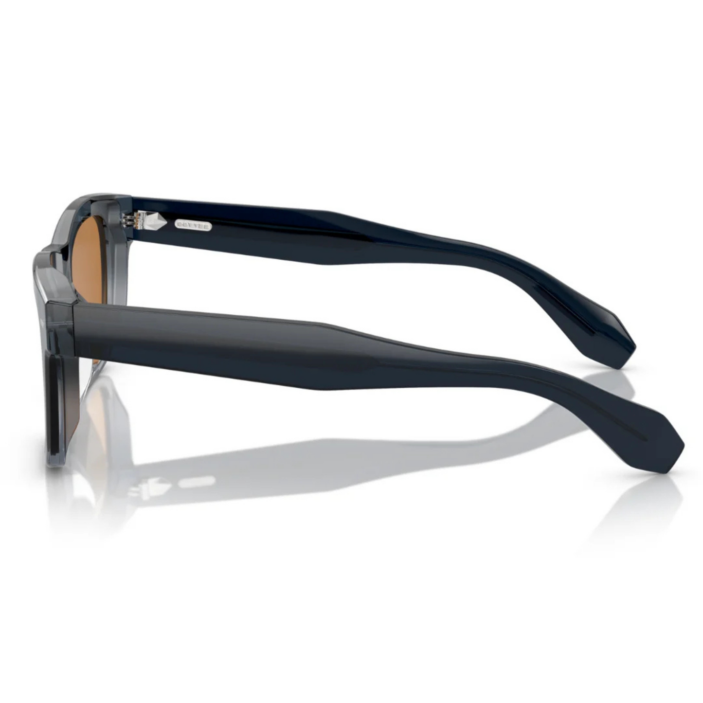 Oliver Peoples OV5552SU Transparent Blue Square Acetate Sunglasses With Orange Gradient Lenses