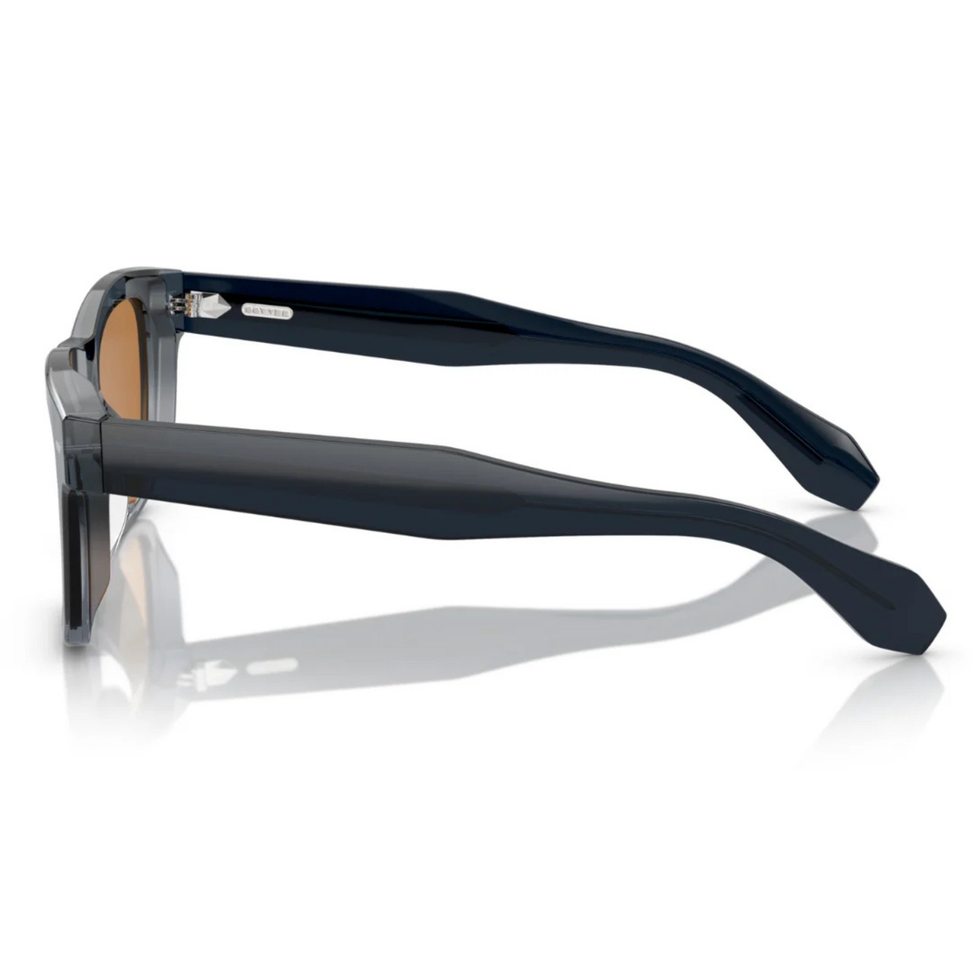 Oliver Peoples OV5552SU Transparent Blue Square Acetate Sunglasses With Orange Gradient Lenses
