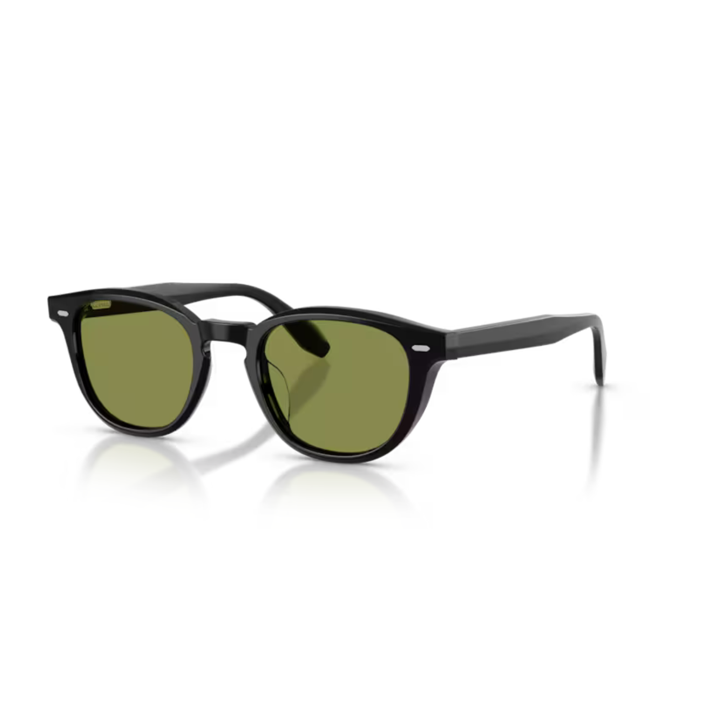 Oliver Peoples OV5586SU Black Square Acetate Sunglasses With Transition Green Lenses