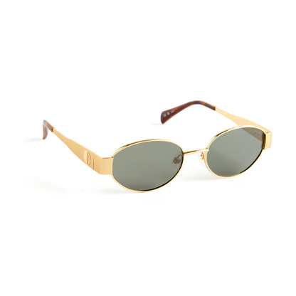 Opium OP10318 C01 premium metal sunglasses with lightweight frame and 100% UV protection. Angle View