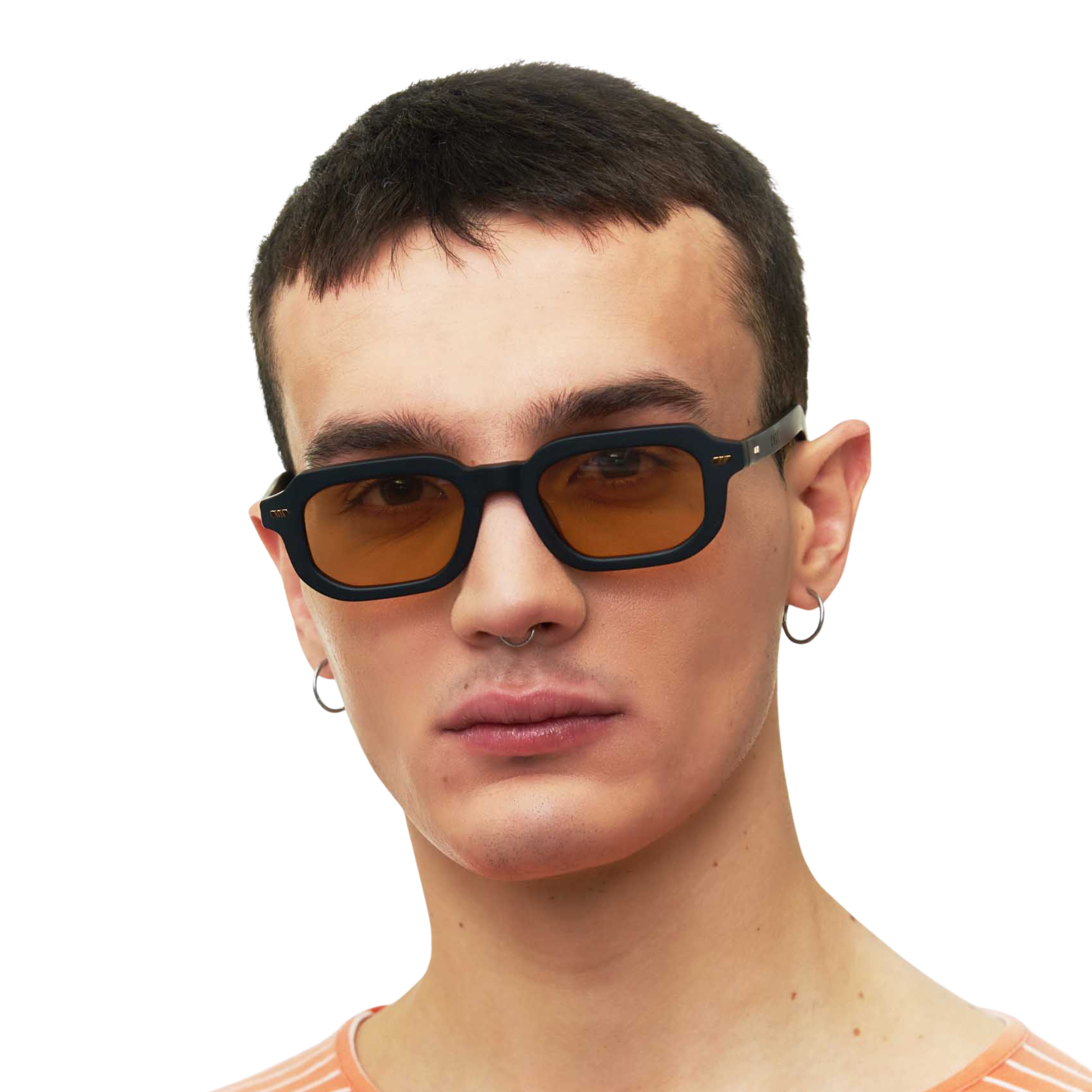 SandstoneBlack Pai rectangle sunglasses for unisex wear