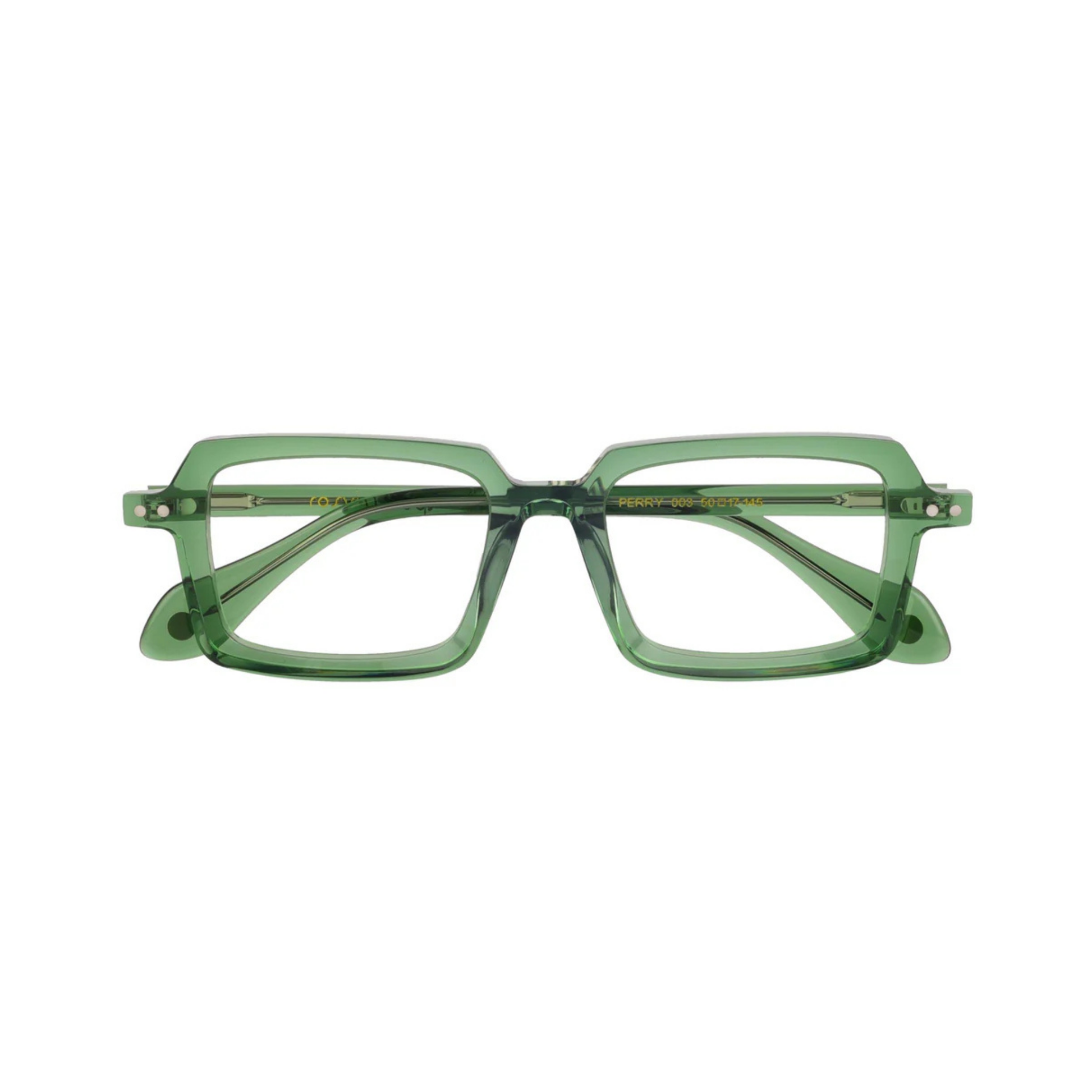 Perry Green Crystal/003 designer rectangular optical frame with lightweight full-rim construction for stylish everyday prescription eyewear.