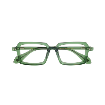 Perry Green Crystal/003 designer rectangular optical frame with lightweight full-rim construction for stylish everyday prescription eyewear.
